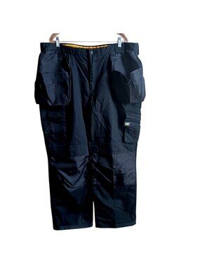 CAT Trademark Workwear Mens Black Utility Cargo Pants 42/32 Tool Pockets